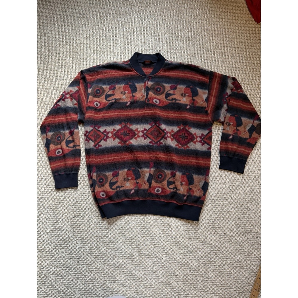paul and shark‎ yachting jacket Fleece Aztec Pullover 1/4 Button XXL